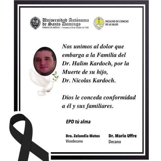 Nota luctuosa por el fallecimiento del Dr. Nicolás Kardoch, hijo del Dr ...